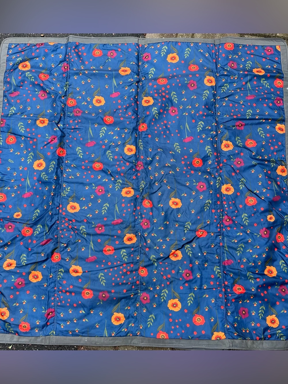 5x5’ Little Unicorn Outdoor Blanket - Midnight Poppy